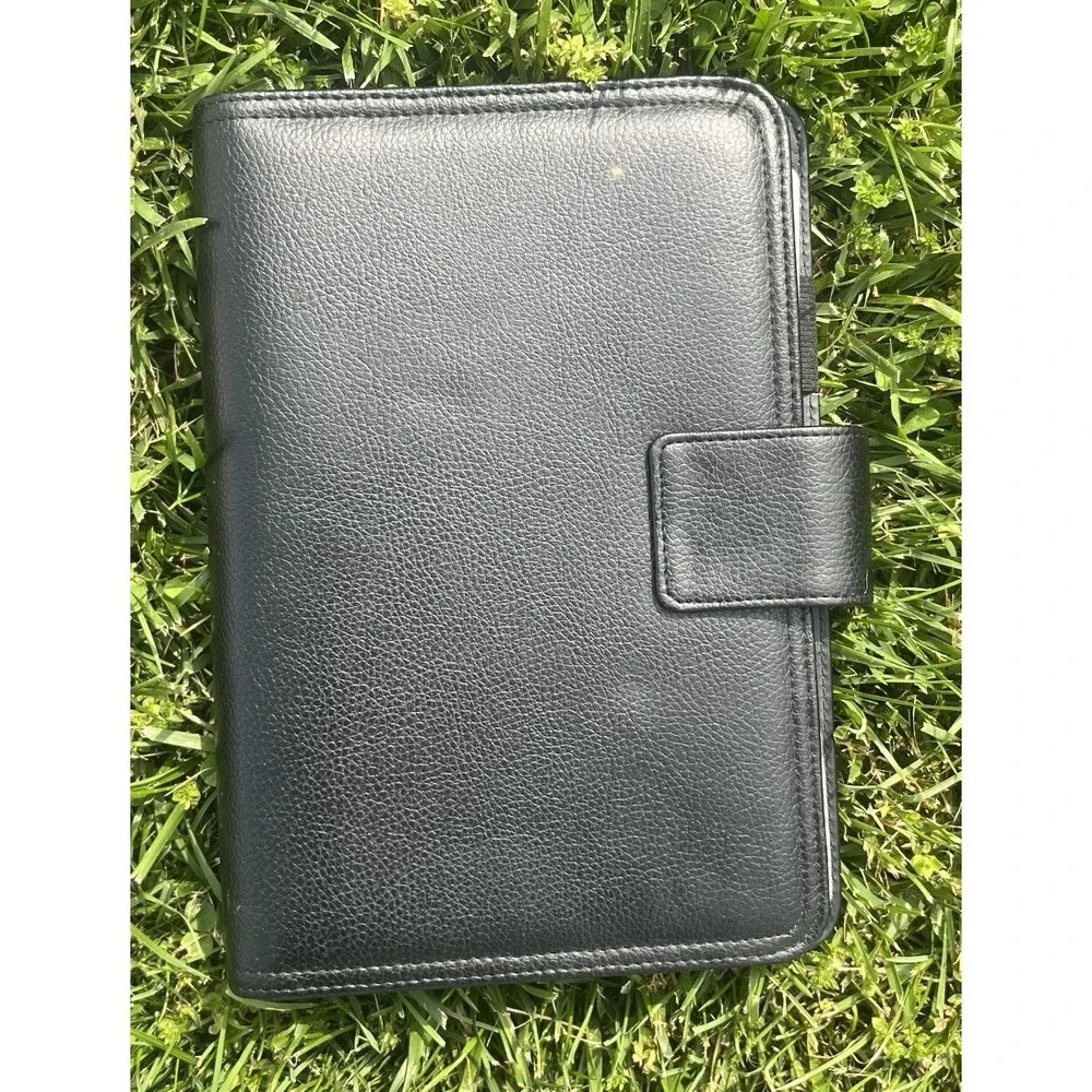 Vintage Franklin Covey Black Compact 365 Planner Organizer 7 Ring Classic‎